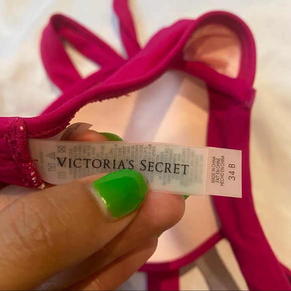 Victoria Secret 34B Pink Wired Bikini Top Swim Swimwear - Picture 4 of 4